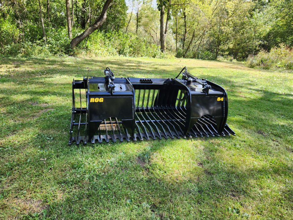 Stinger Attachments Skid Steer Open Sides Rock Grapple Bucket (ROG)