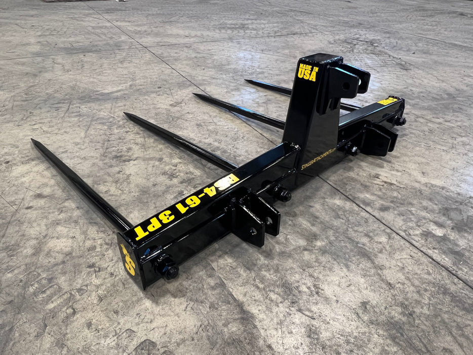 Stinger Attachments Tractor 3 Point Bale Spear – Series 4 (BS4-3PT)