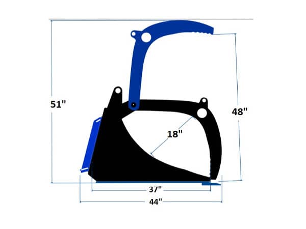 Stinger Attachments Skid Steer Demolition Grapple Bucket (DG)