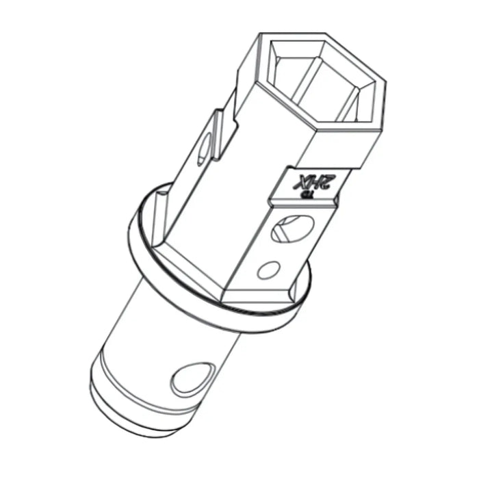 Digga Auger Adapter - 2" Hex Female to 2 9/16" Round Male
