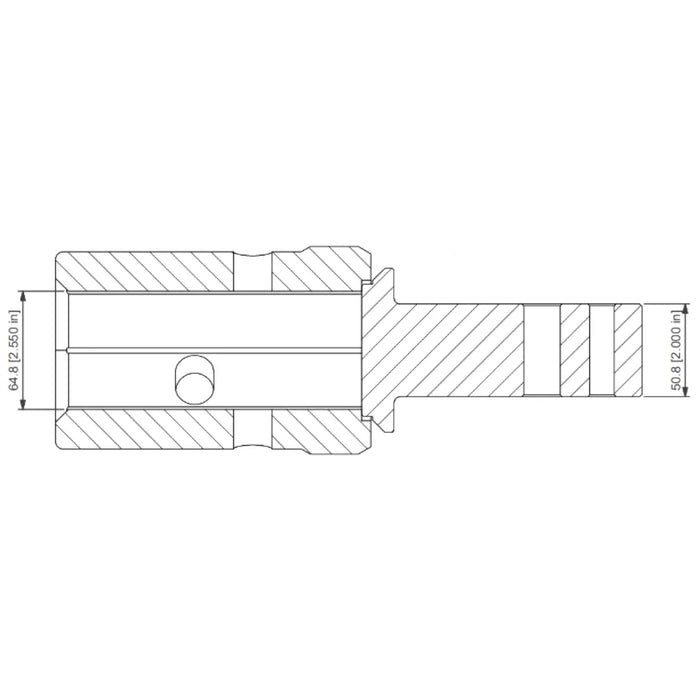 Digga Auger Adapter - 2.5" Hex Female to 2" Hex Male