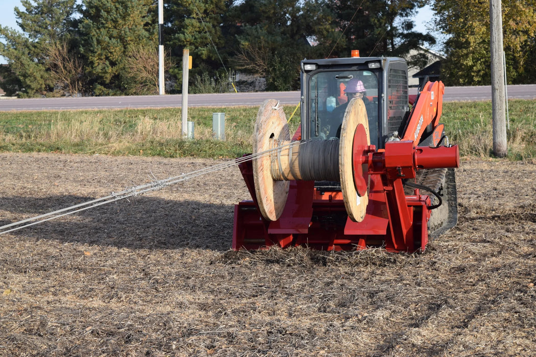 Skid Steer Hydraulic Wire Reel Attachment - EZ Spot UR (Universal Quick Attach)