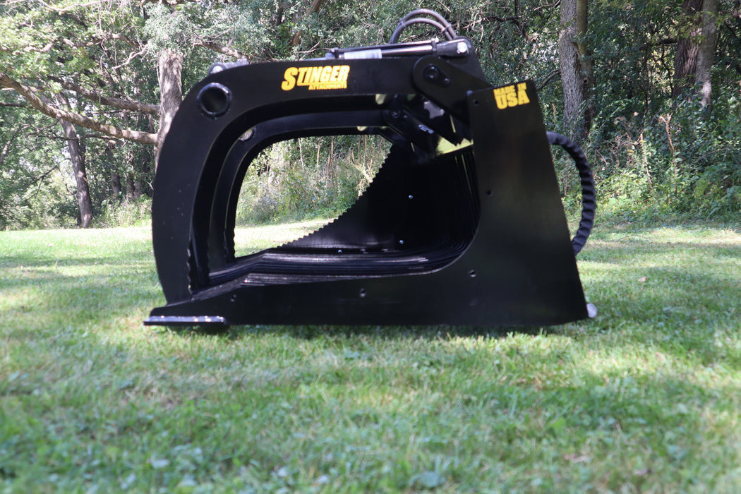 Stinger Attachments Skid Steer Open Sides Rock Grapple Bucket (ROG)