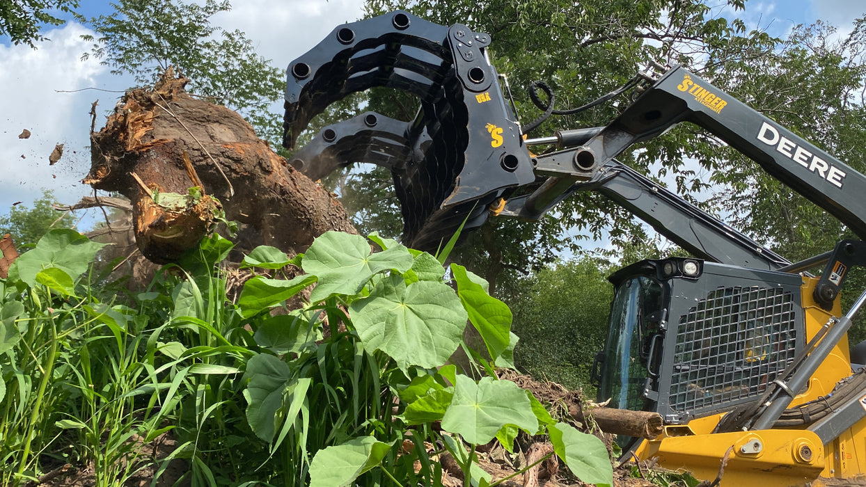 Skid Steer Clam Grapple Bucket - Stinger Attachments (CG-XD)