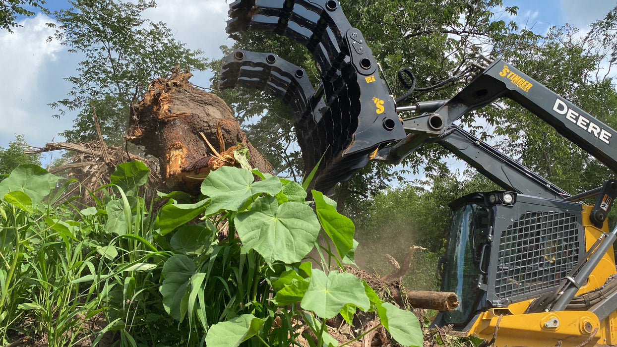 Skid Steer Clam Grapple Bucket - Stinger Attachments (CG-XD)