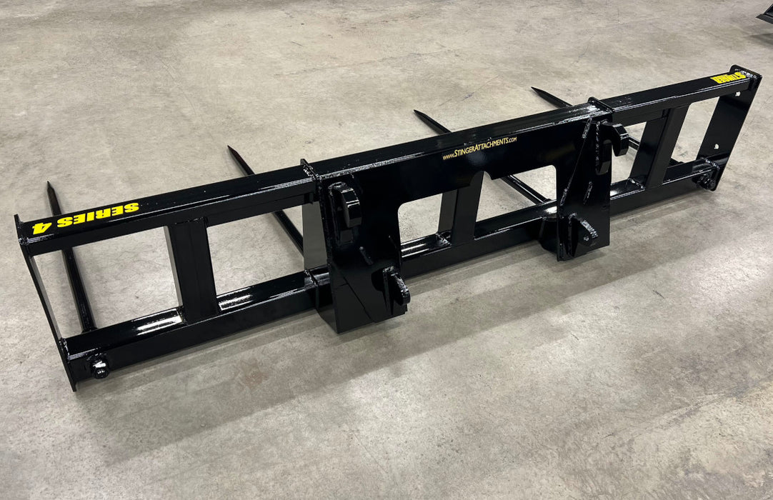 Stinger Attachments Wheel Loader Bale Spear (BS4-100-XD) Double Large Round Bale Mover