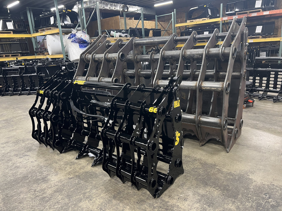 Skid Steer Clam Grapple Bucket - Stinger Attachments (CG-XD)