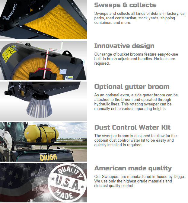 Digga Hydraulic Slew Broom Attachments