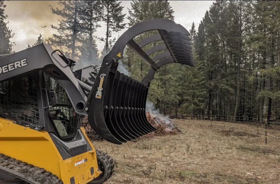 Root Rake Grapple for Skid Steers & Compact Tractors Up to 120 HP (GR120-6) - ANBO