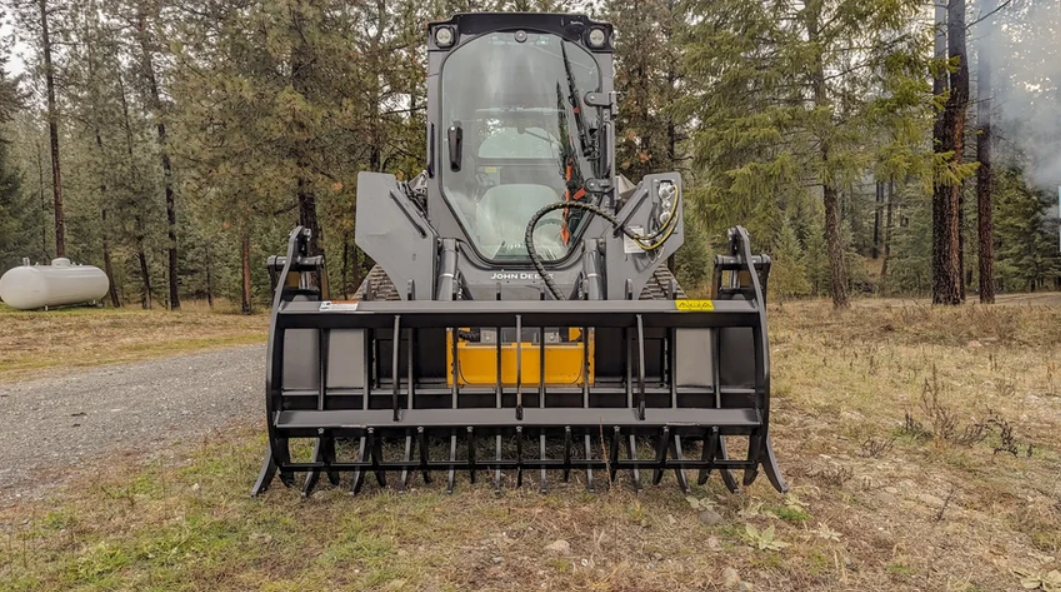 Root Rake Grapple for Skid Steers & Compact Tractors Up to 120 HP (GR120-6) - ANBO