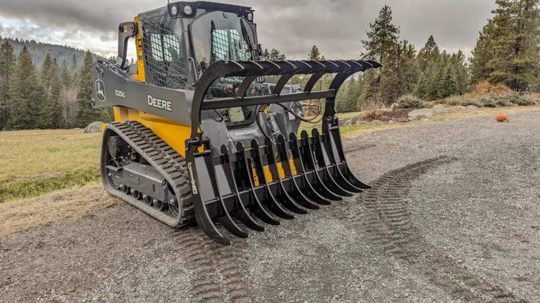Root Rake Grapple for Skid Steers & Compact Tractors Up to 120 HP (GR120-6) - ANBO