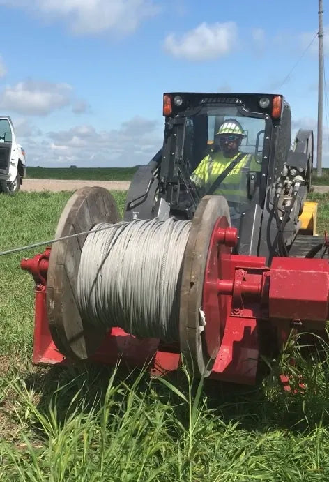 Skid Steer Hydraulic Wire Reel Attachment - EZ Spot UR (Universal Quick Attach)