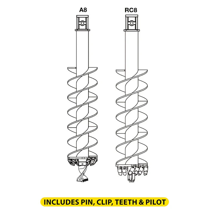 Digga RC8 Combination Earth & Rock Auger Bits