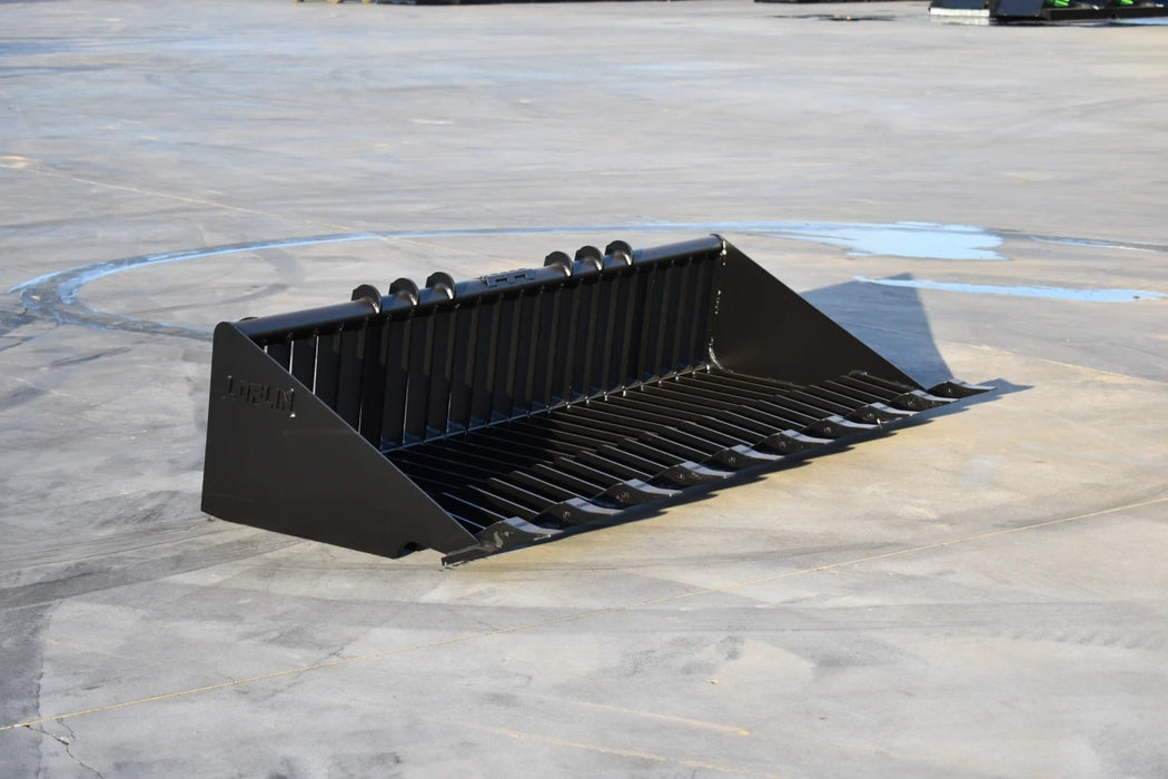 Skid Steer Rock Bucket with Teeth (Old Style) - Loflin Fabrication