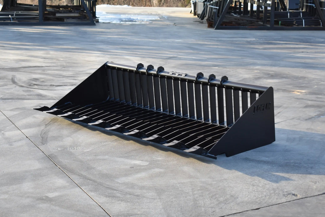 Skid Steer Rock Bucket with Teeth (Old Style) - Loflin Fabrication