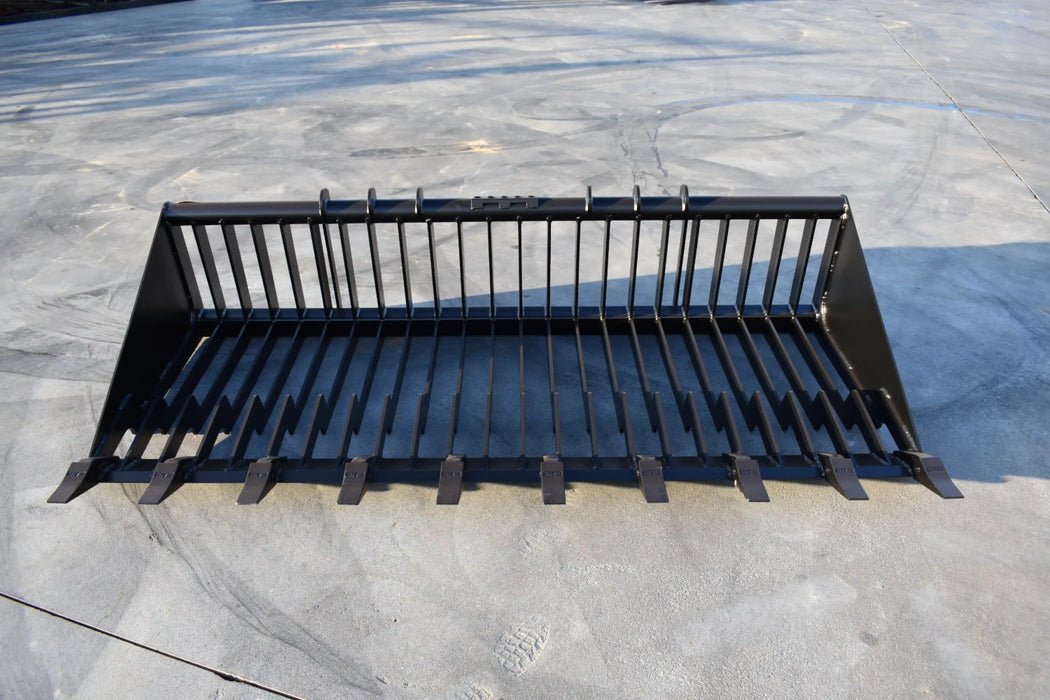 Skid Steer Rock Bucket with Teeth (Old Style) - Loflin Fabrication