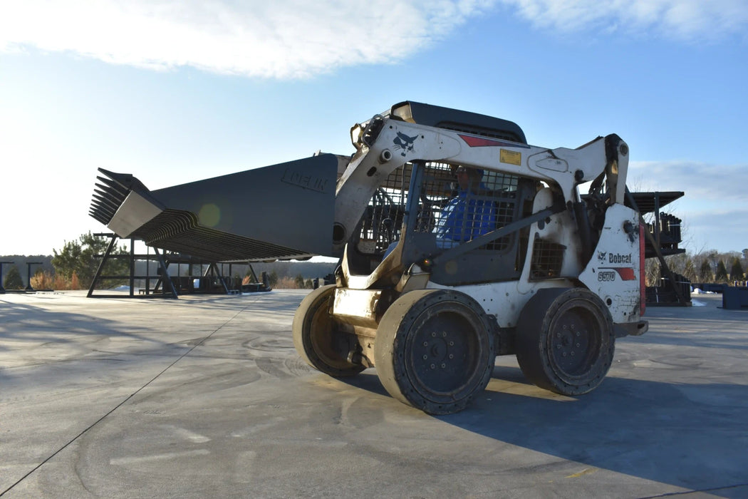 Skid Steer Rock Bucket with Teeth (Old Style) - Loflin Fabrication