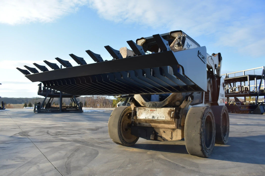 Skid Steer Rock Bucket with Teeth (Old Style) - Loflin Fabrication