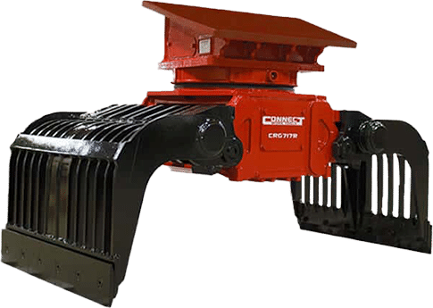 Excavator Hydraulic Rotating Grapple - Connect Work Tools