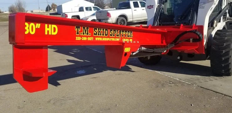 Skid Steer Hydraulic Log Splitter Attachment - TM Manufacturing Heavy Duty