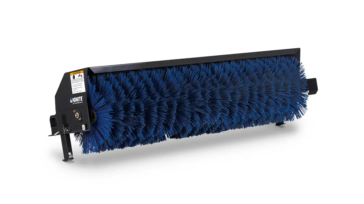 72" Manual Angle Broom for Skid Steers - 16–24 GPM - Ignite Attachments
