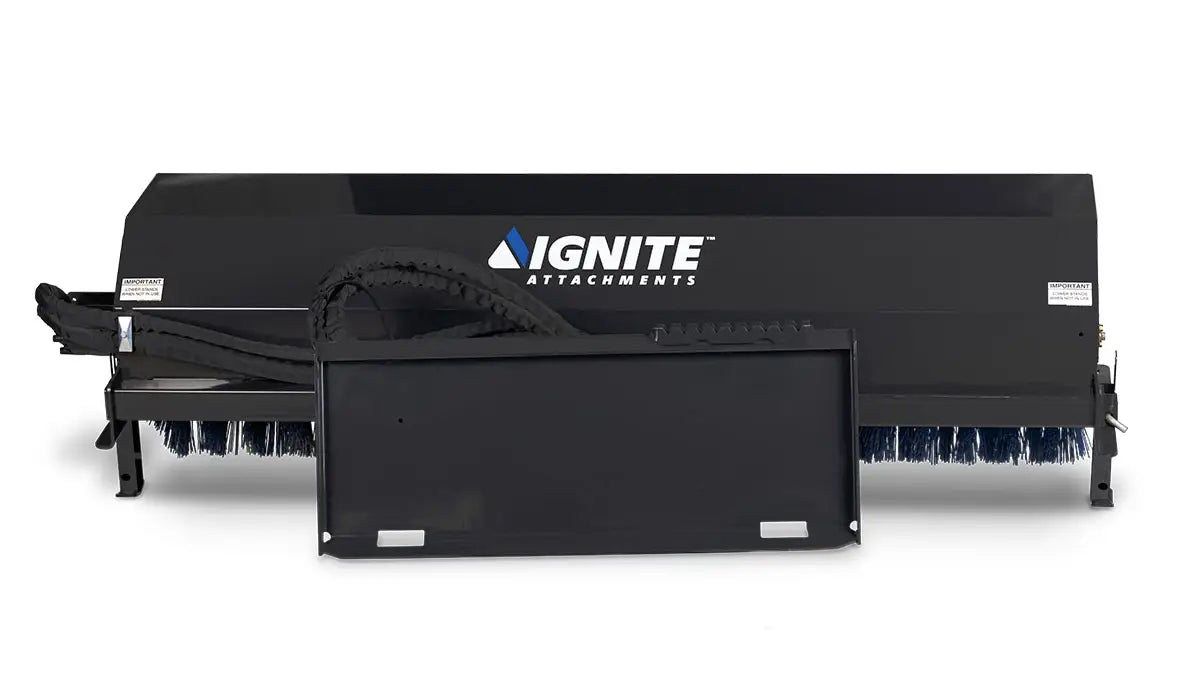 72" Manual Angle Broom for Skid Steers - 16–24 GPM - Ignite Attachments