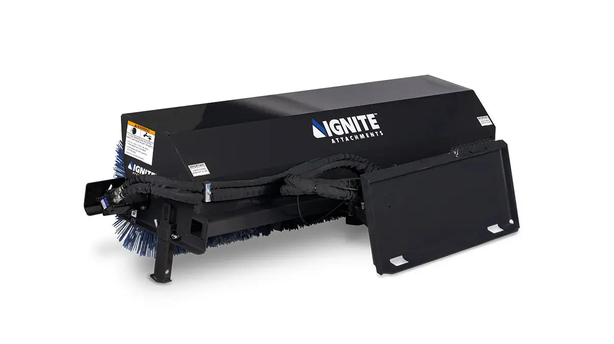 72" Manual Angle Broom for Skid Steers - 16–24 GPM - Ignite Attachments
