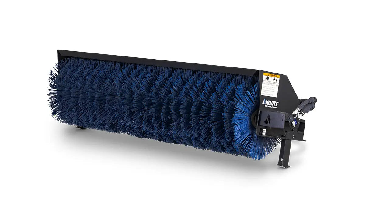 72" Hydraulic Angle Broom for Skid Steers - 16–24 GPM - Ignite Attachments