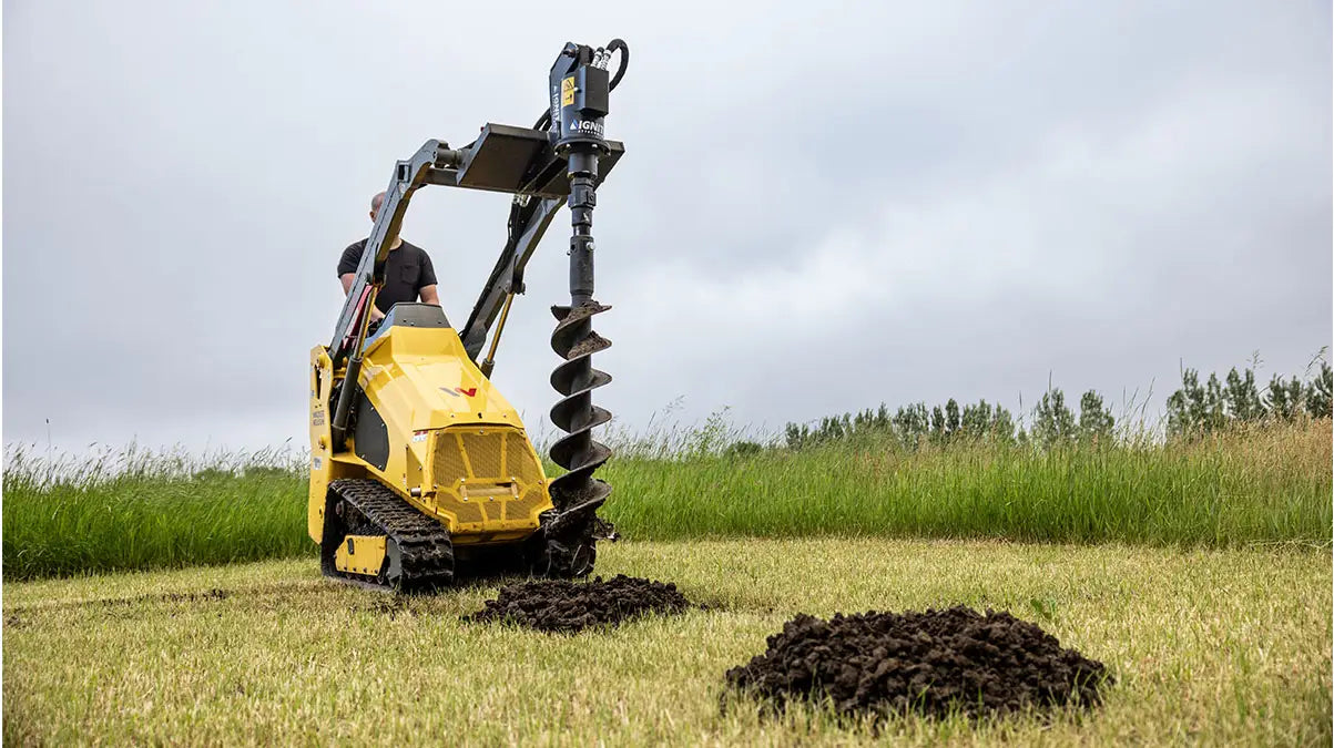 100PH Mini Auger Drive for Mini Skid Steers with 15 GPM - Ignite Attachments