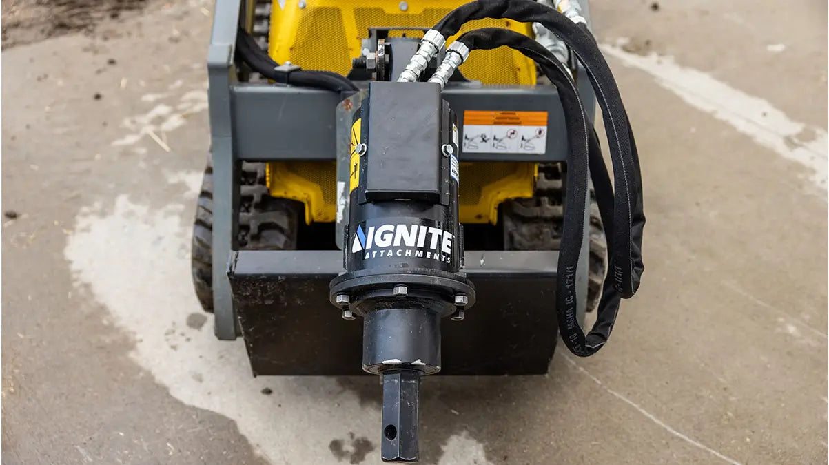 100PH Mini Auger Drive for Mini Skid Steers with 15 GPM - Ignite Attachments