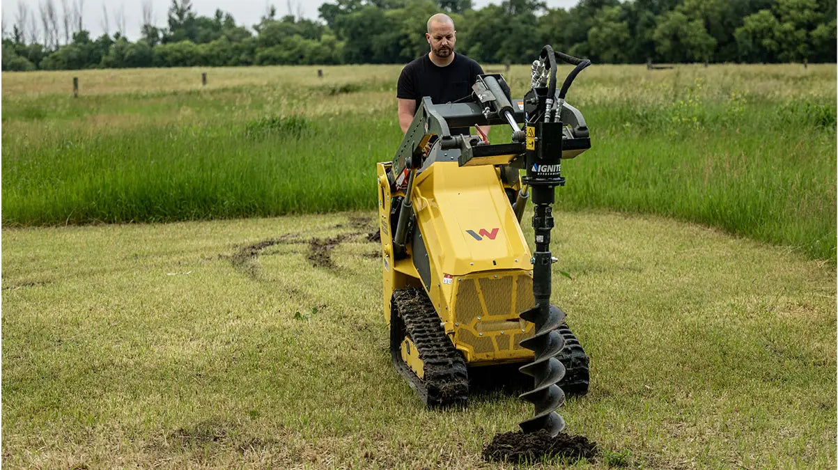 100PH Mini Auger Drive for Mini Skid Steers with 15 GPM - Ignite Attachments