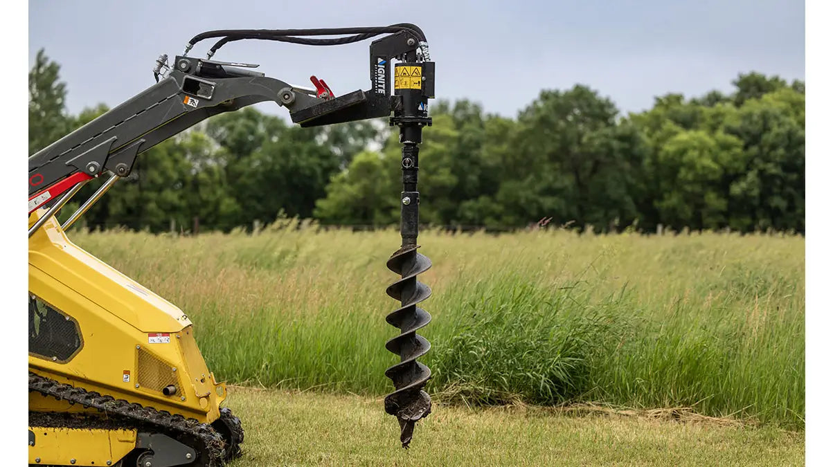 100PH Mini Auger Drive for Mini Skid Steers with 15 GPM - Ignite Attachments