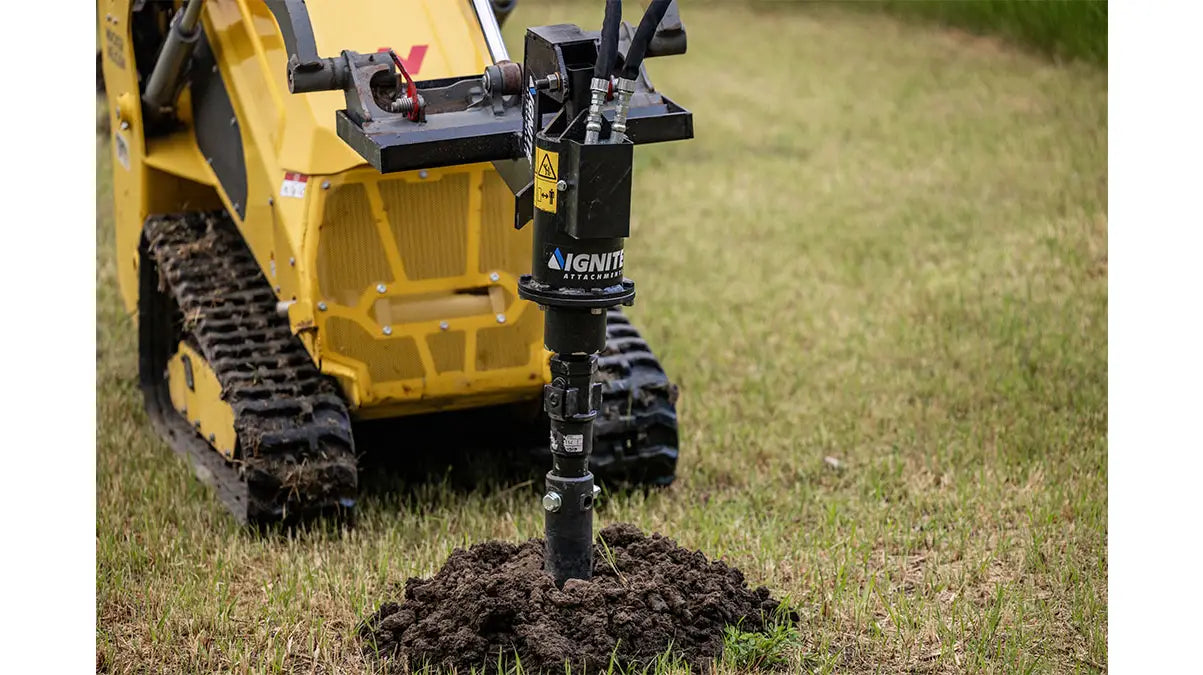 100PH Mini Auger Drive for Mini Skid Steers with 15 GPM - Ignite Attachments