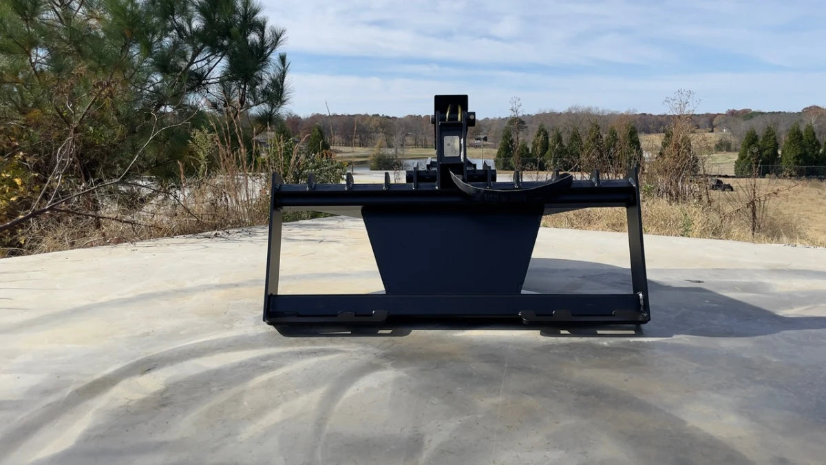 Skid Steer Stump Grapple Bucket - Loflin Fabrication