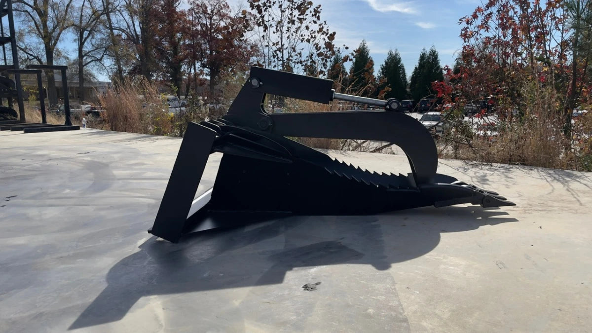 Skid Steer Stump Grapple Bucket - Loflin Fabrication