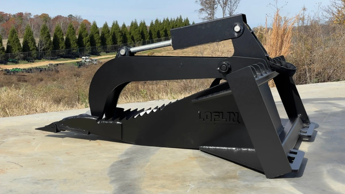 Skid Steer Stump Grapple Bucket - Loflin Fabrication