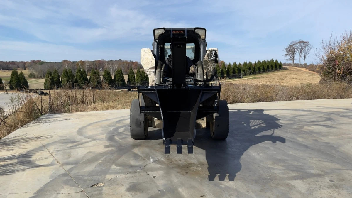Skid Steer Stump Grapple Bucket - Loflin Fabrication