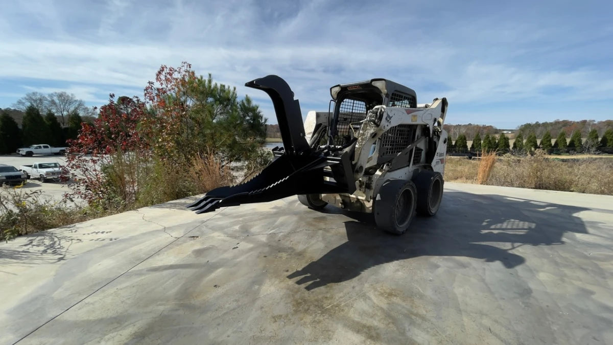Skid Steer Stump Grapple Bucket - Loflin Fabrication