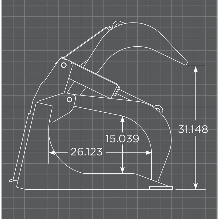 Loflin Fabrication XHD Rock Bucket Grapple