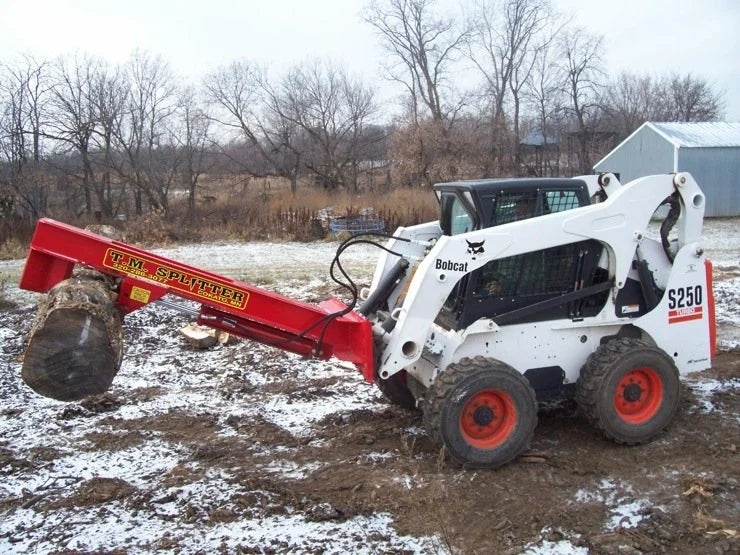 Skid Steer Hydraulic Log Splitter Attachment - TM Manufacturing Pro