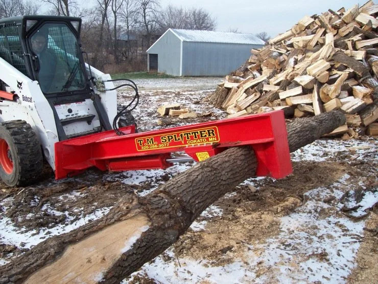 Skid Steer Hydraulic Log Splitter Attachment - TM Manufacturing Pro