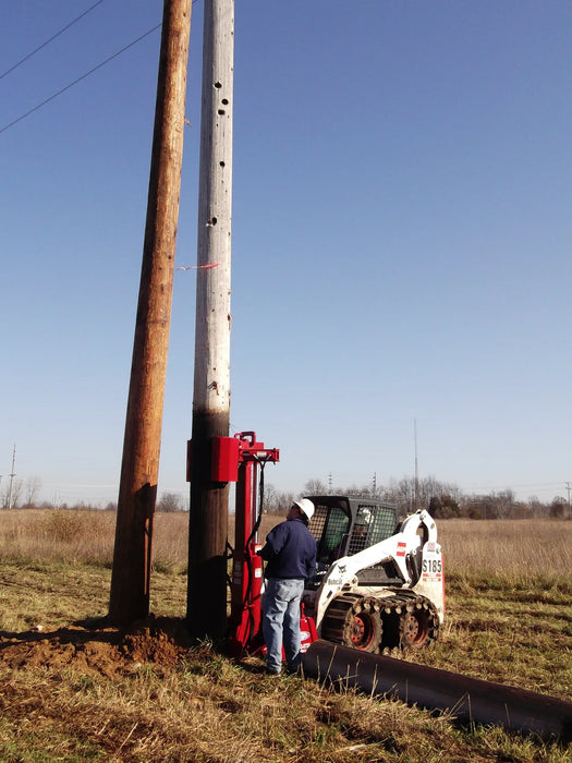 Skid Steer Hydraulic Pole Jack & Pole Puller Attachment - EZ Spot UR (Universal Quick Attach)