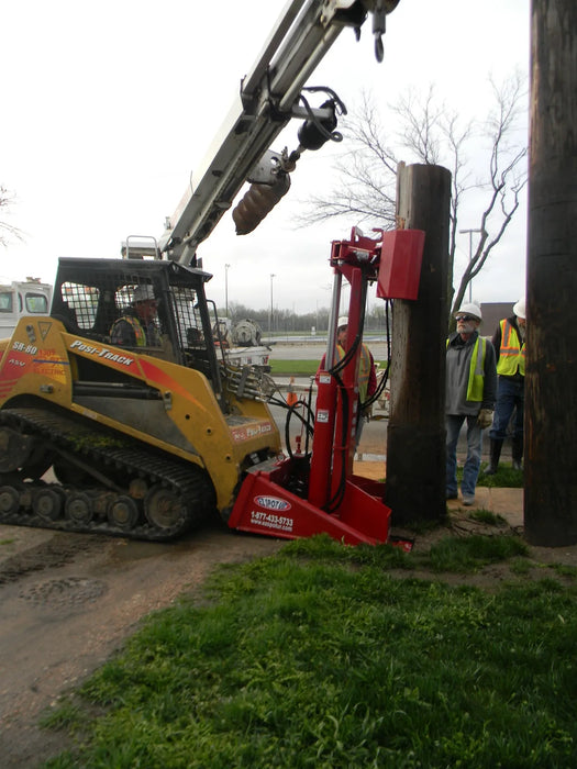 Skid Steer Hydraulic Pole Jack & Pole Puller Attachment - EZ Spot UR (Universal Quick Attach)