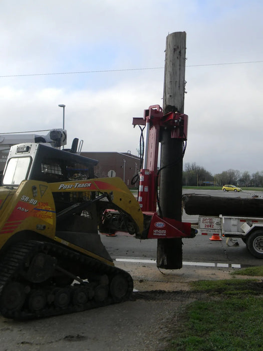 Skid Steer Hydraulic Pole Jack & Pole Puller Attachment - EZ Spot UR (Universal Quick Attach)