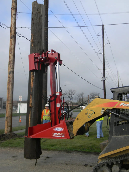 Skid Steer Hydraulic Pole Jack & Pole Puller Attachment - EZ Spot UR (Universal Quick Attach)
