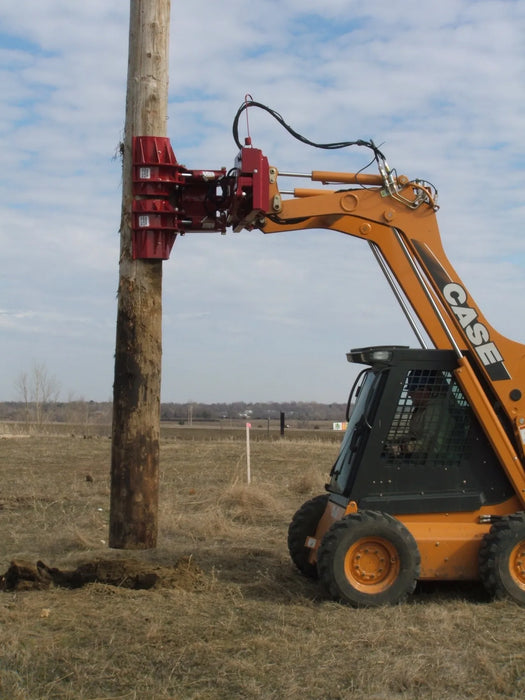 Skid Steer & Compact Track Loader Hydraulic Pole Setter Attachment - EZ Spot UR Heavy Duty (Universal Quick Attach)