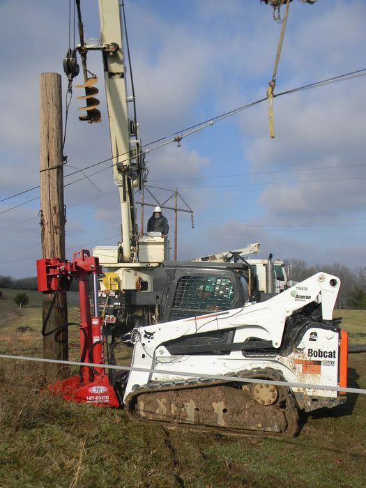 Skid Steer Hydraulic Pole Jack & Pole Puller Attachment - EZ Spot UR (Universal Quick Attach)
