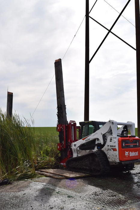 Skid Steer & Compact Track Loader Hydraulic Double Clamp Pole Jack Attachment - EZ Spot UR (Universal Quick Attach)
