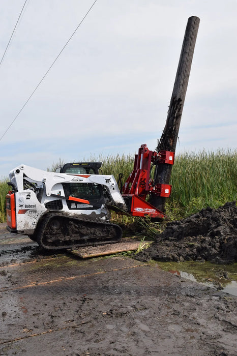 Skid Steer & Compact Track Loader Hydraulic Double Clamp Pole Jack Attachment - EZ Spot UR (Universal Quick Attach)