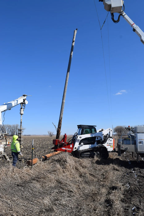 Skid Steer Hydraulic Mini Pole Jack Attachment - EZ Spot UR (Universal Quick Attach)